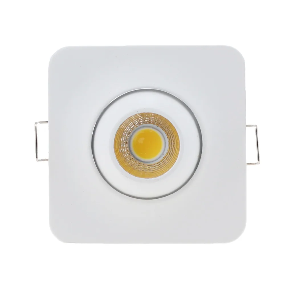 

Adjustable White LED COB Spotlight Ceiling lamp AC85-265V DC12V 3W Square Aluminum Recessed LED Downlights Display Light