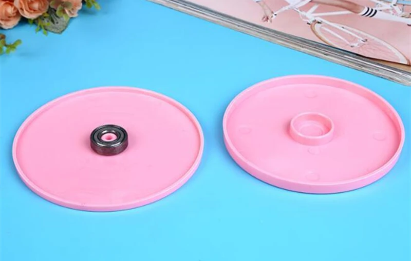 Aomily 14 см пищевого качества пластиковые поворотные столы для тортов помадка торт мусс DIY украшения лоток Платформа со шкалой Кухня Формы для выпечки розовый