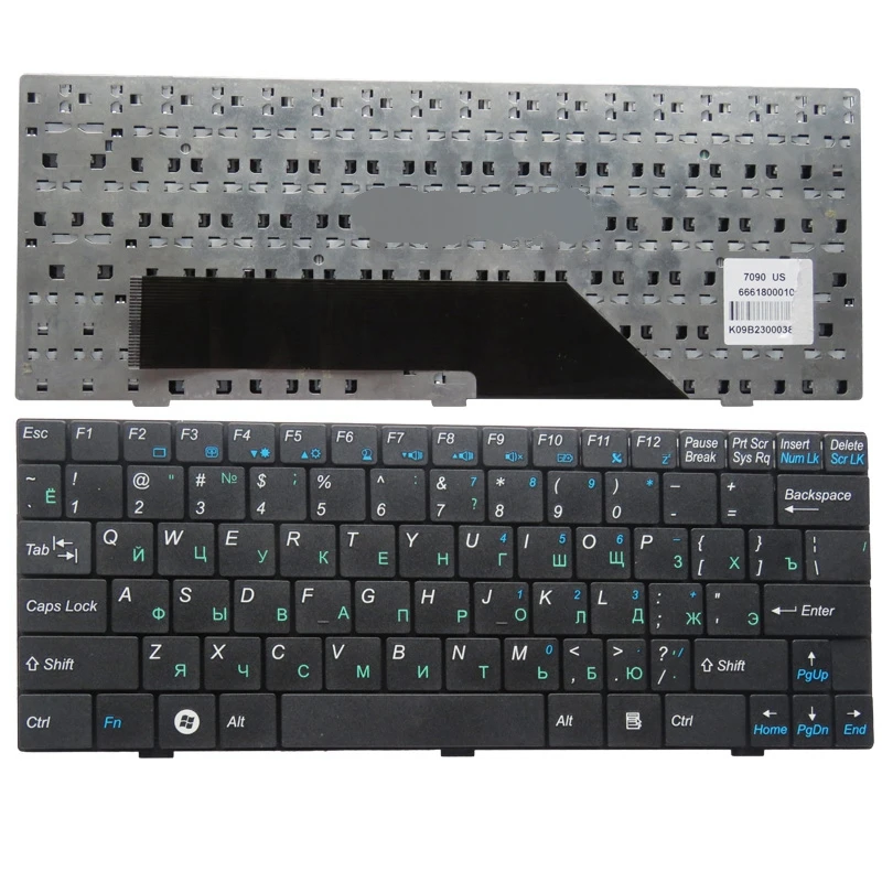 Ру черный ноутбук с русскоязычной раскладкой клавиатуры для MSI U100 U100X U110 U115 U123 U120 U90 U90X U9 U10