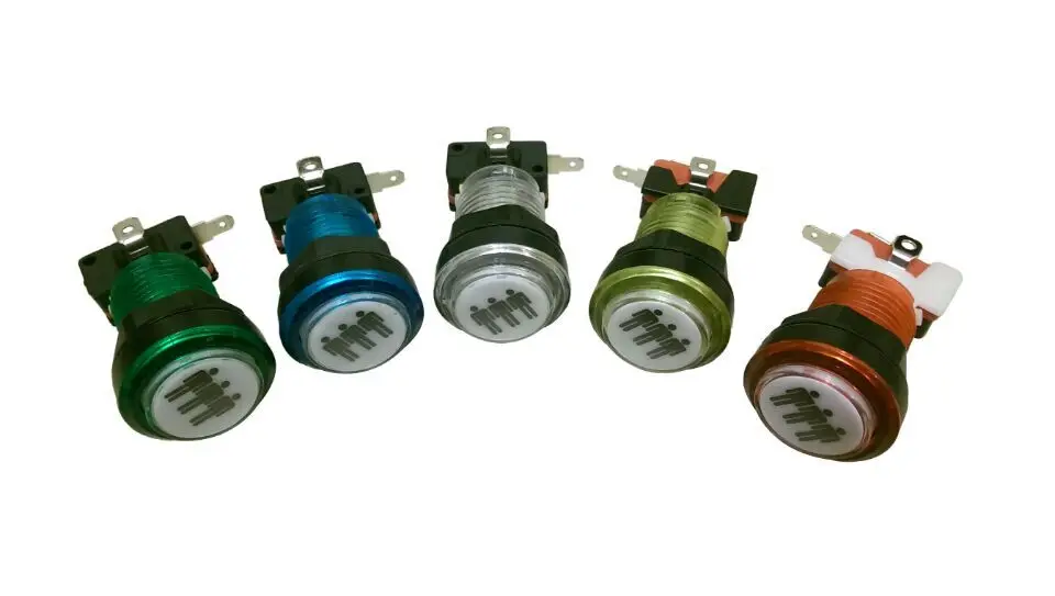 

6 pcs of 3P color side and white center lighted Illuminated Push Button with microswitch LED light for arcade game machine