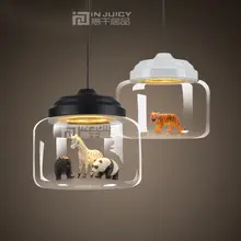 Modern Animal Zoon Glass Ceiling Light Lamp Droplight Fixtures Chandeliers Bar Kid Reading Room Bedroom Restaurant Home Decor