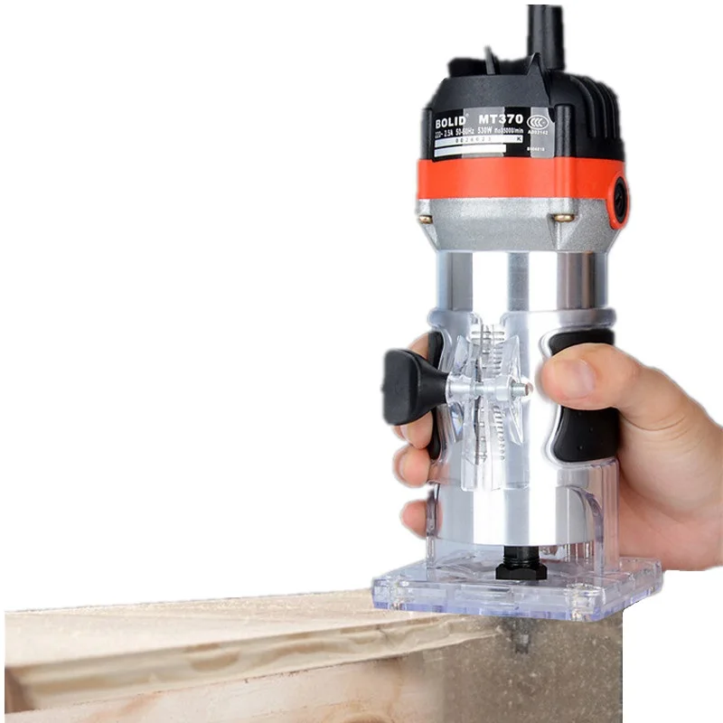 

ALLSOME 220V 35000RPM 530W Electric Hand Trimmer Wood Edge 1/4'' Wood Router Trimmer Router Tools for Woodworking Drilling Tools