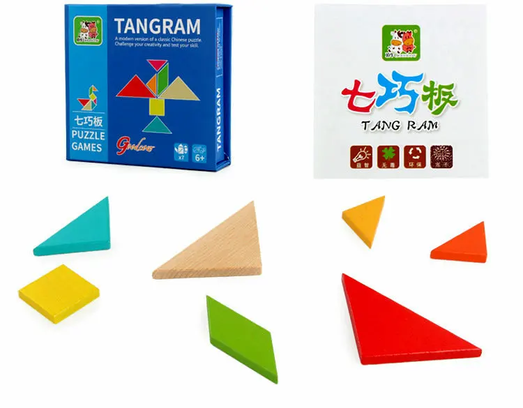 Детские развивающие игрушки деревянные пазлы, Tangram Master детские игрушки обучающие материалы, Обучающие деревянные геометрические Пазлы