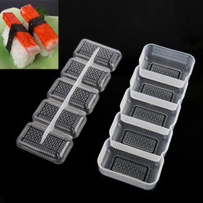 

Hot Sale Japan Sushi Mold Rice Ball 5 Rolls Maker Non Stick Press Kitchen Bento Cooking Tool
