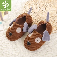 Kocotree/Детские домашние тапочки с животным узором; домашняя обувь для девочек; теплая зимняя обувь для спальни; детская обувь на плоской подошве