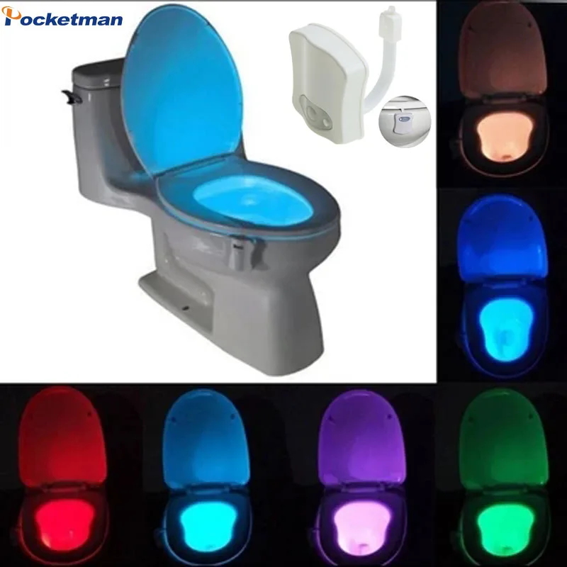 Sensor Light 8 Colors Battery-operated Lamp lamparas Human RGB LED Toilet | Освещение