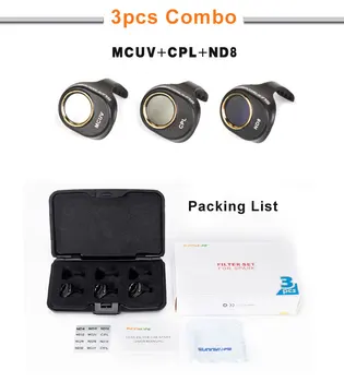 

3 IN 1 Lens Filter Bundle ND8 UV CPL Lens Filter For DJI SPARK Camera Drone Neutral Density Polarizing Gimbal Filter Parts