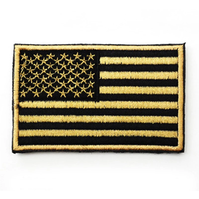 Вышивка патч США американский флаг патч 3d Тактическая Мораль Нашивки 3D Армии вышитые Значки для Куртки рюкзак 8*5 см - Цвет: Khaki