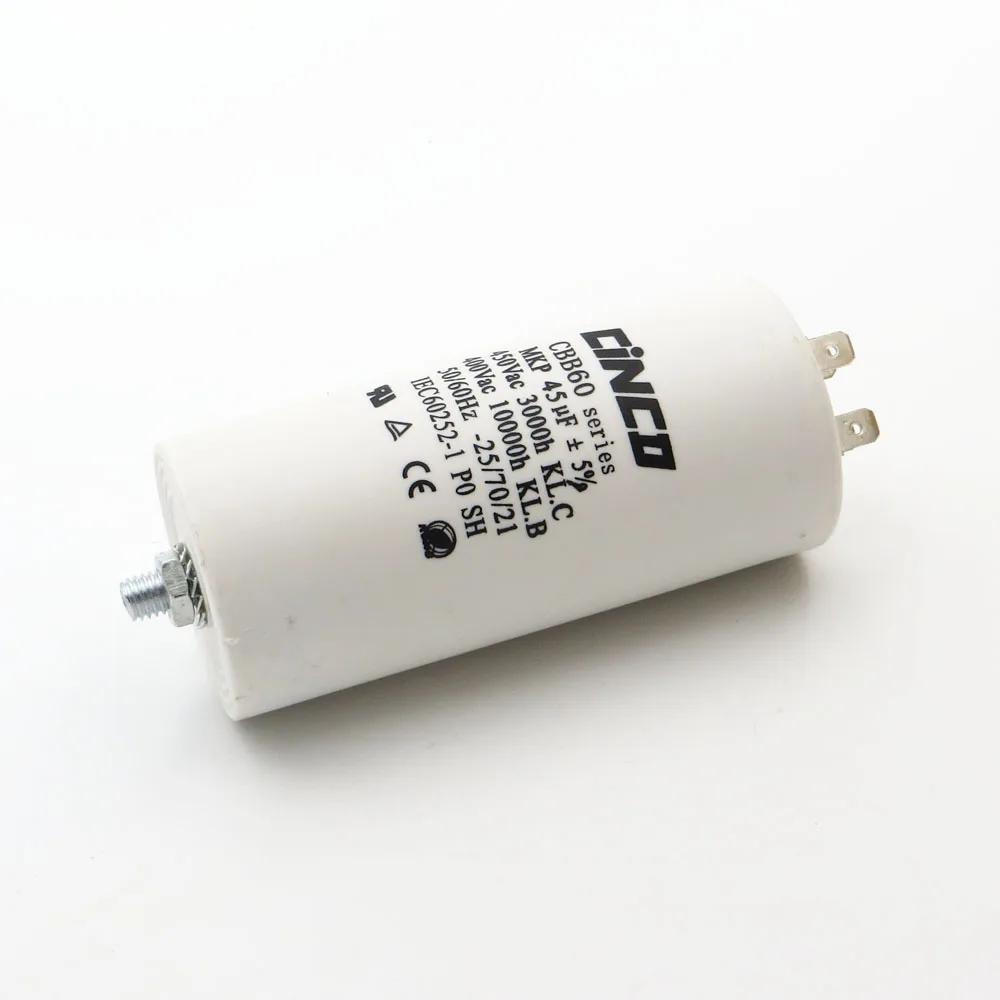 

CBB60 Motor Run Capacitors 45 uF 400 450 V 4pins SH DB Polypropylene Film Ac Water Pump electrical engine mfd mf VAC Volt