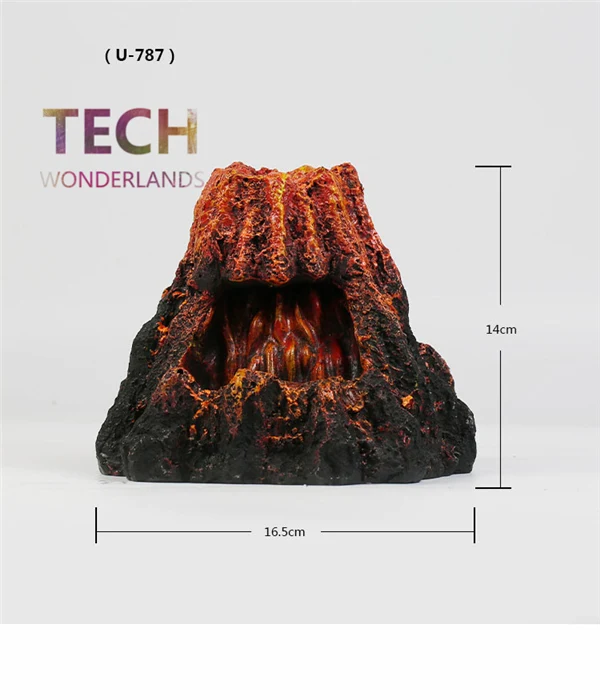 Украшение для аквариума высокое качество аква песчаный фонтан для аквариума смола орнамент вулкан U-787 1 шт