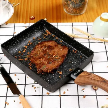 

Japanese style hot pot breakfast frying pan maifan stone nonstick sushi egg roll square pan with lid WF4051538