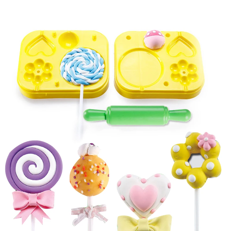 

Educational Toys Indoor Magic Play Sand Castle Models Building Dynamic Magic Sand Clay Lollipop candy plasticine Hollow model
