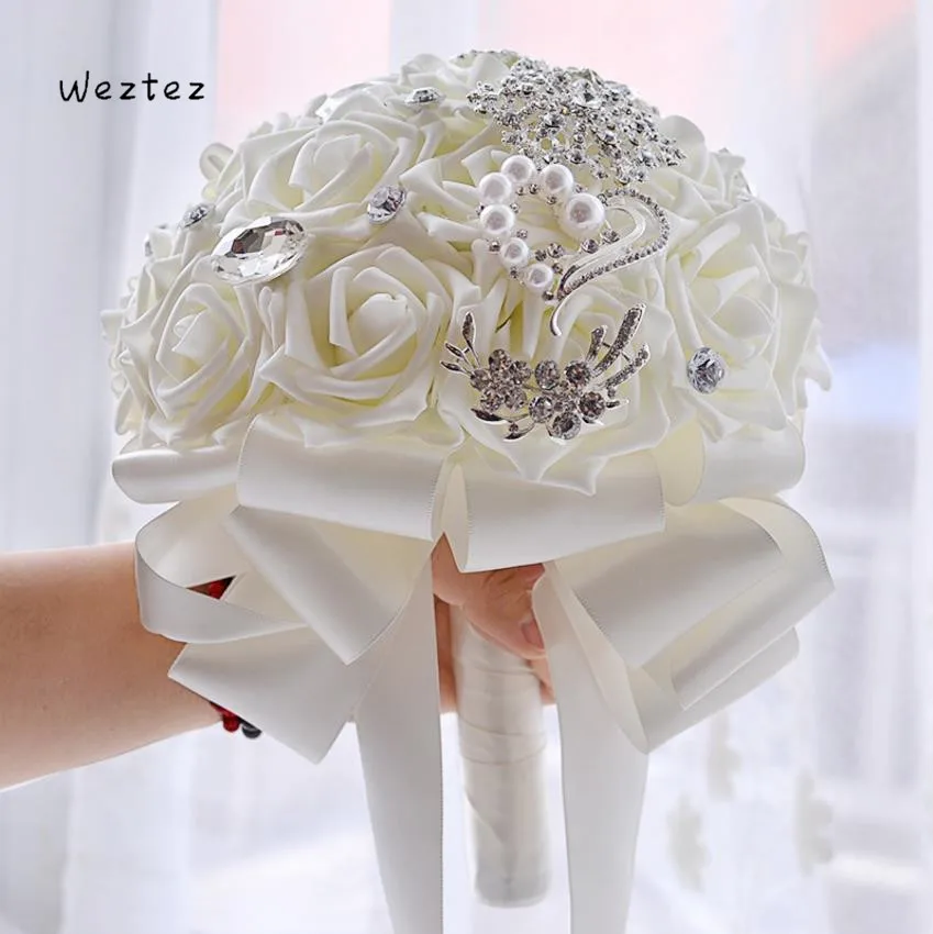 Party Decoration Artificial Flowers Rhinestone Rose Wedding Fake Festival Supplies Home Decor Bouquet D469 | Свадьбы и торжества