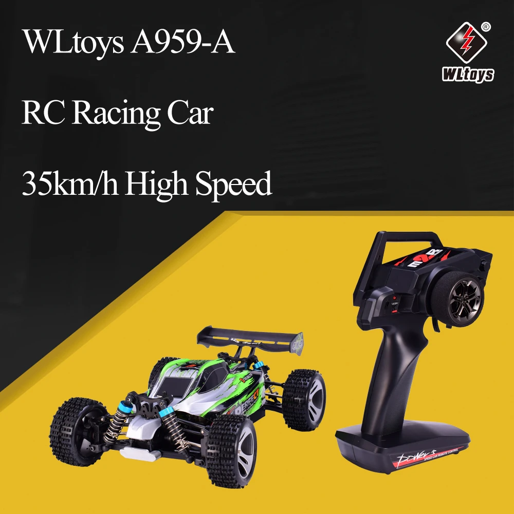 Wltoys A959-A 2 4G 1/18 масштаб 4WD RC скоростной автомобиль 35 км/ч пульт дистанционного