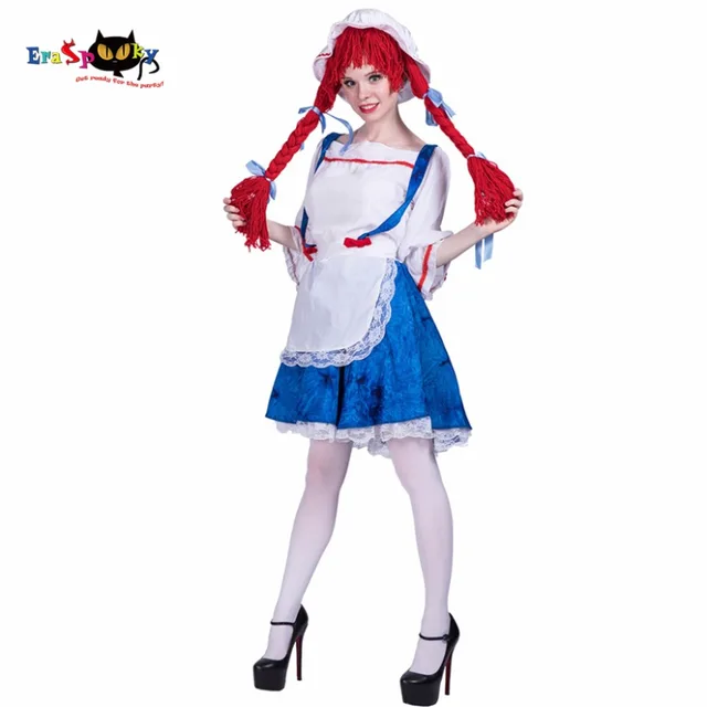 Women Sexy Girl Rag Doll Maid Costume Cute Cosplay Party Fancy Dress
