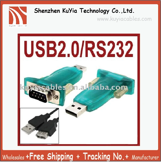 

KUYiA Free Shipping+USB to RS232 Adapter/usb 2.0 to RS232 Converter(blue,black color )
