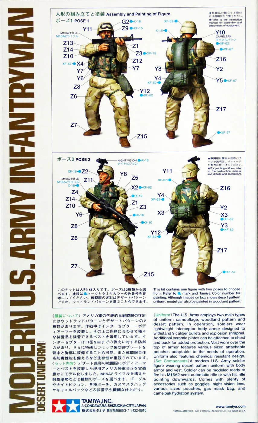 Tamiya Military Model 1/16 Modern U.S Army Infantryman Figure Scale Hobby 36308 