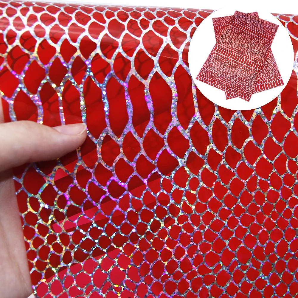 20*34 см Змеиный узор голографический прозрачный ПВХ кожа для изготовления сумки, 1Yc7184 - Цвет: 1090141004