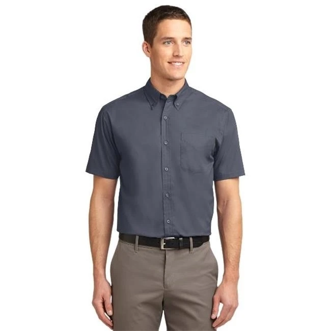 Port Authority TLS508 Mens Short Sleeve Easy Care Shirt Steel Grey & Light Stone - 4XL Tall