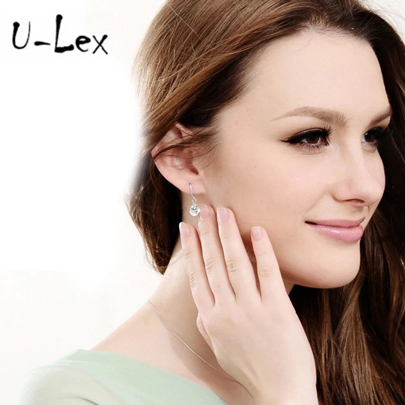 Korean Earrings White Plated Dangle Earrings 925 Sterling Silver Water