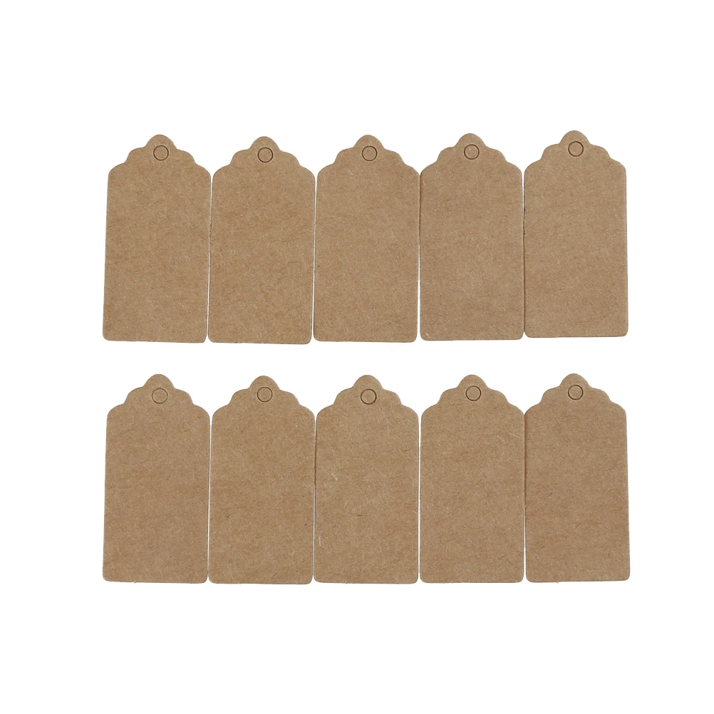 100 X Brown Scallop Head Label Luggage Wedding Note Blank price Hang
