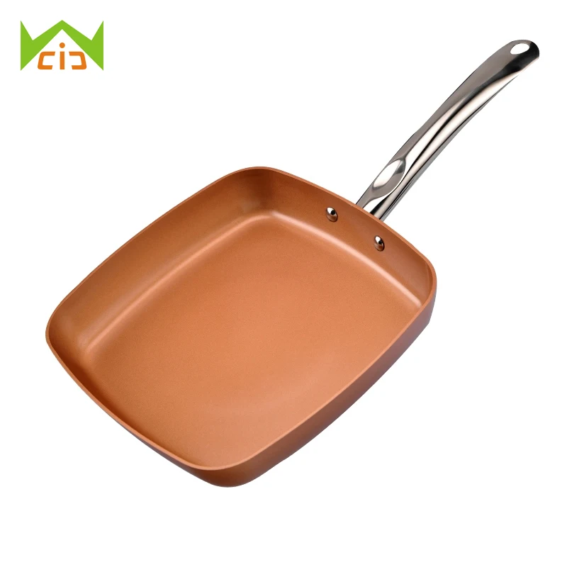 WCIC 10 Inch Dishwasher Safe Oven Nonstick Copper Frying Pan Safe Glass