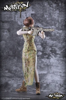 

Collectible 1/6 Scale Female Solider Figure Accessory Clothes Set Camouflage Cheongsam Long/Short Model for 12'' Action Figure