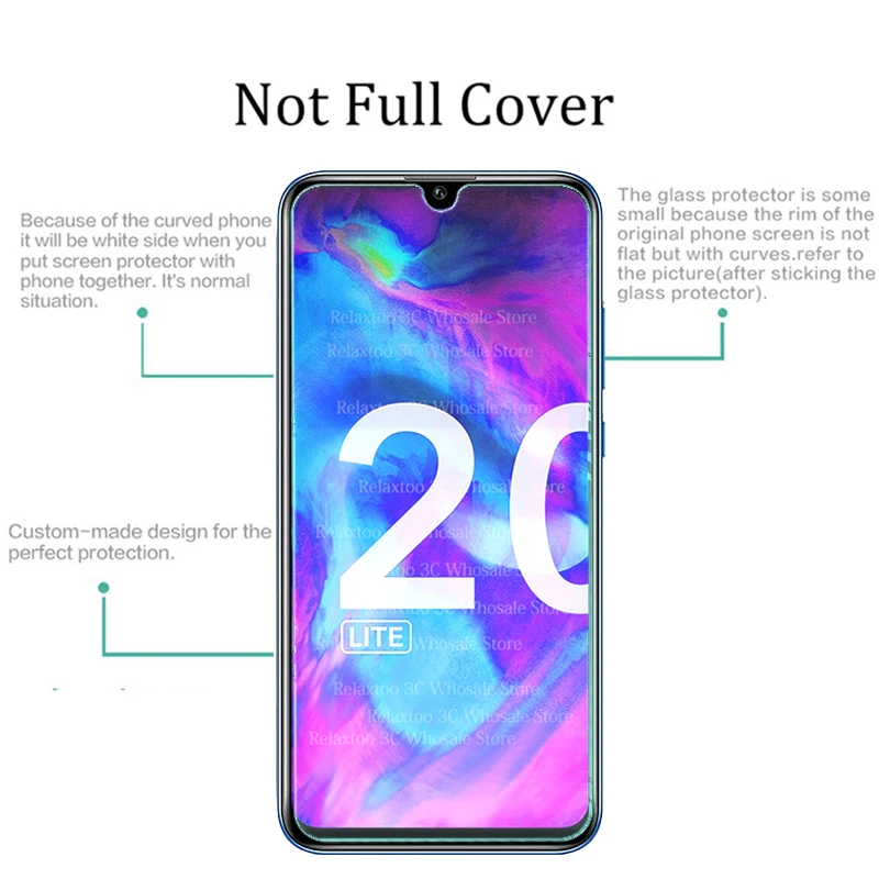 Закаленное стекло на Honor 20 10 9 lite light 10i Защитное для huawei honor Защитная пленка экрана