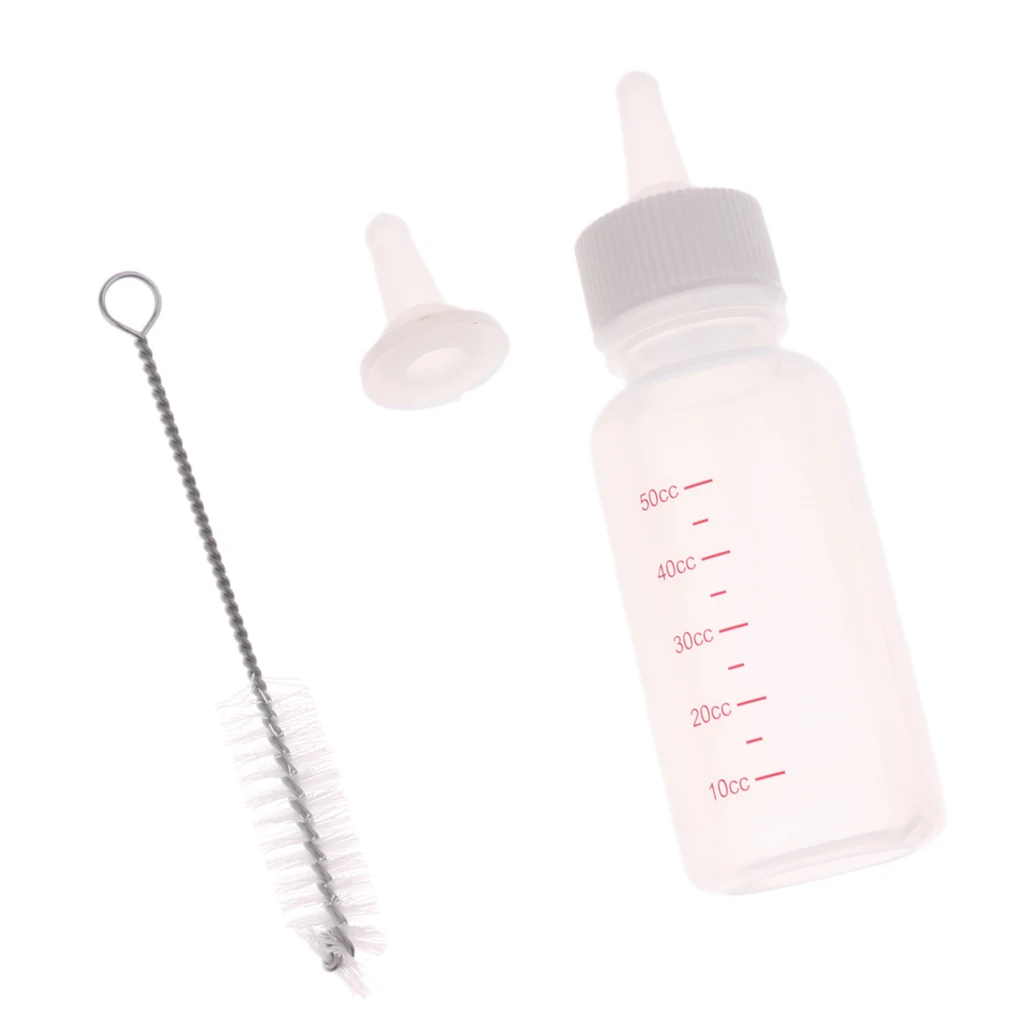 50ml Soft Dog Cat Baby Silicone Gel Nipple Pacifier Pet Milk Bottle Feeding Tool