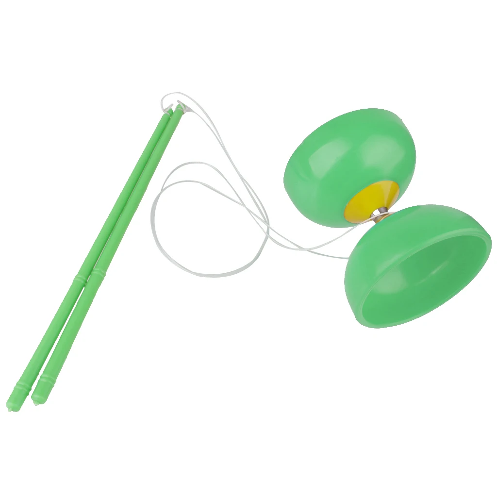 Plactic Diabolo With Handsticks and String Juggling Toy-Green Plastic Traditional diabolo with handsticks and string