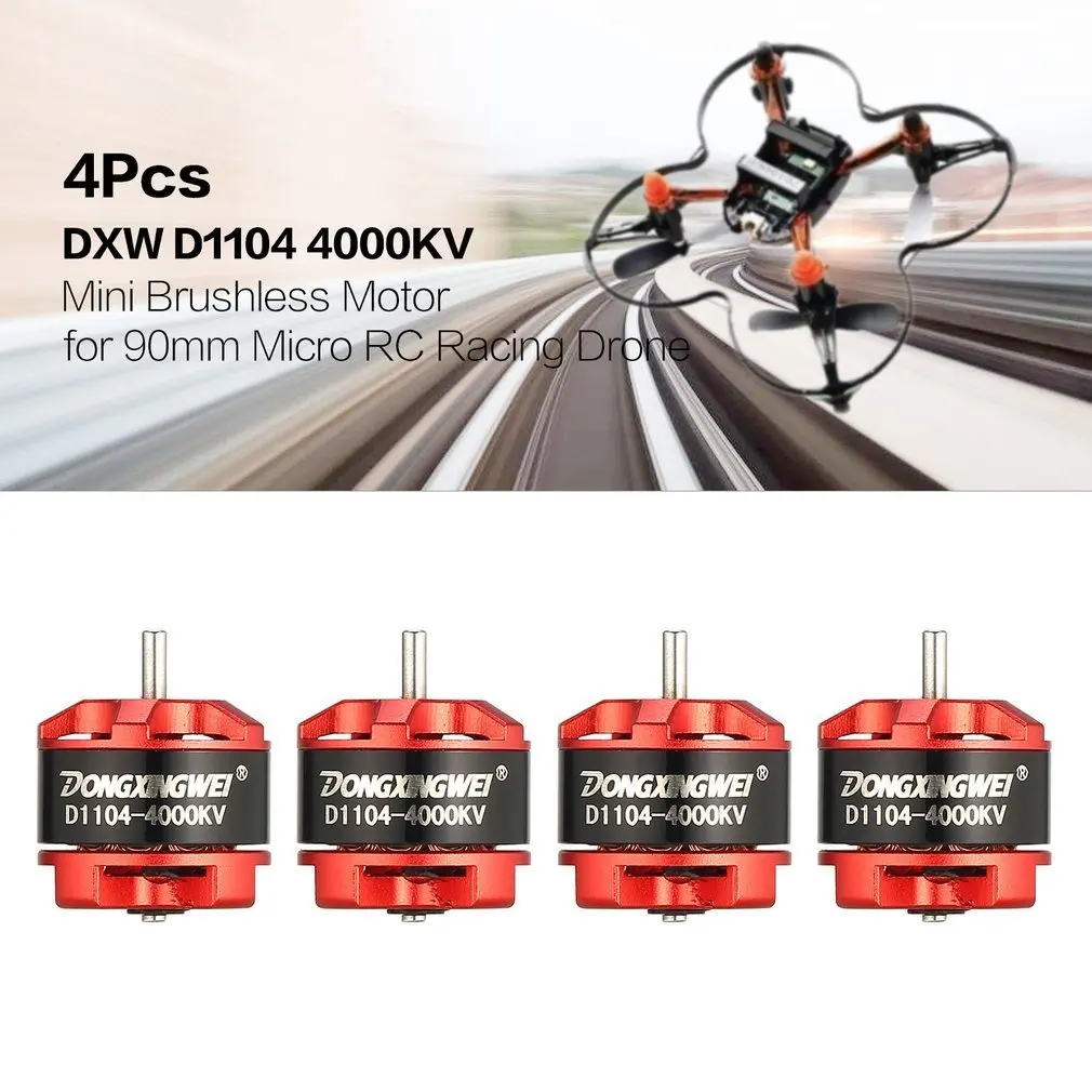 

4Pcs DXW D1104/D1106 4000KV 1-3S Mini 1.5mm Brushless Motor for 90mm Micro RC Racing Drone Multicopter Quadcopter Aircraft UVA