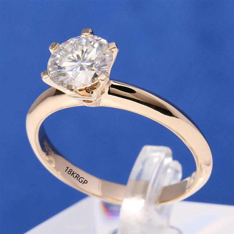 Yhamni ювелирные изделия имеют 18krgp штамп желтый Золотое кольцо одного CZ Циркон Для женщин Золотой свадьбы Кольца jr169