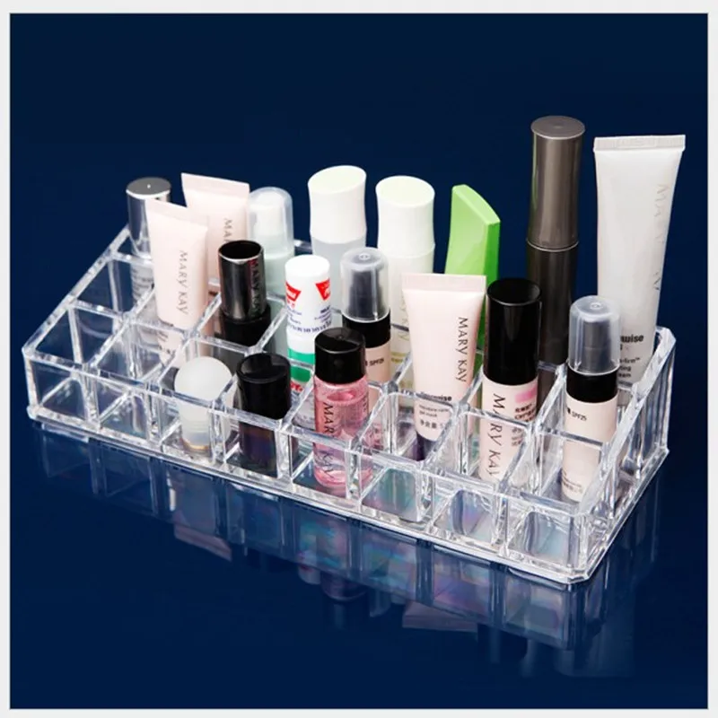 24 Lipstick Holder Display Stand Clear Acrylic Cosmetic Organizer