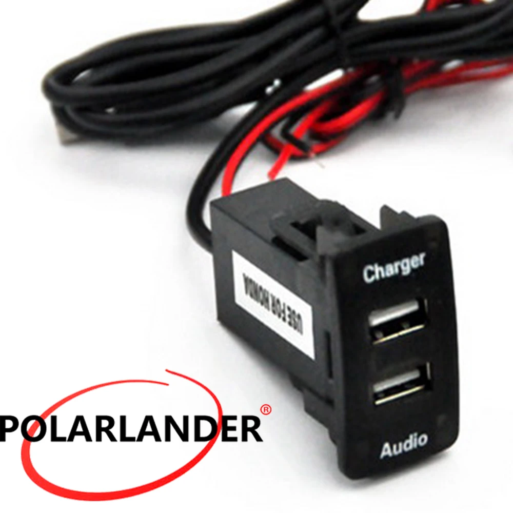 For Honda 12V Dual USB Audio output Ports phone Car Charger 5V 2.1A
