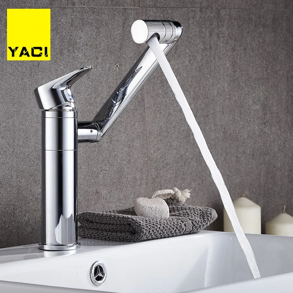 

YACI 150 torneira de cozinha cold and hot Kitchen faucet chrome water mixer white water tap brass basin faucet Grifo cocina