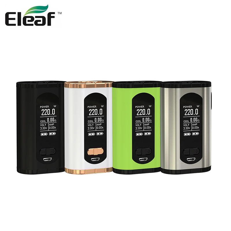 

Original Eleaf Invoke 220W TC Box Mod support VW/TC(NI,TI,SS)/TCR(M1,M2,M3) uses dual 18650 battery box mod