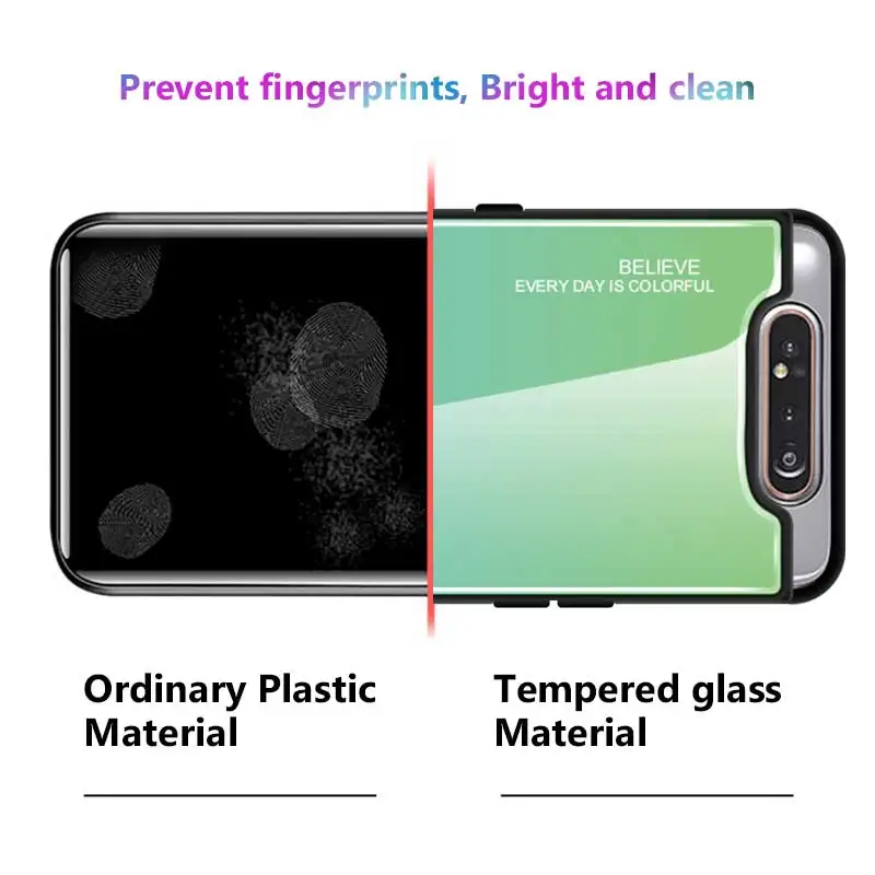 Градиентный стеклянный чехол для телефона samsung Galaxy A80 A90 A 80 90 A чехол для Samsun SM A805F 90A 80A чехол защитный чехол Fundas Capa
