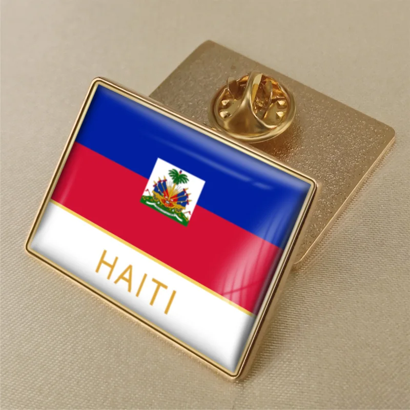 Гаитские нагрудные булавки с одним флагом - Окраска металла: Haiti-RL