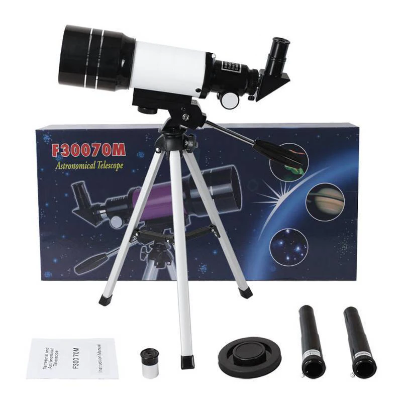 

150x Professional Refractive Astronomical Telescope with Tripod HD monocular Spotting Scope 300/70mm telescopio for Entry-level