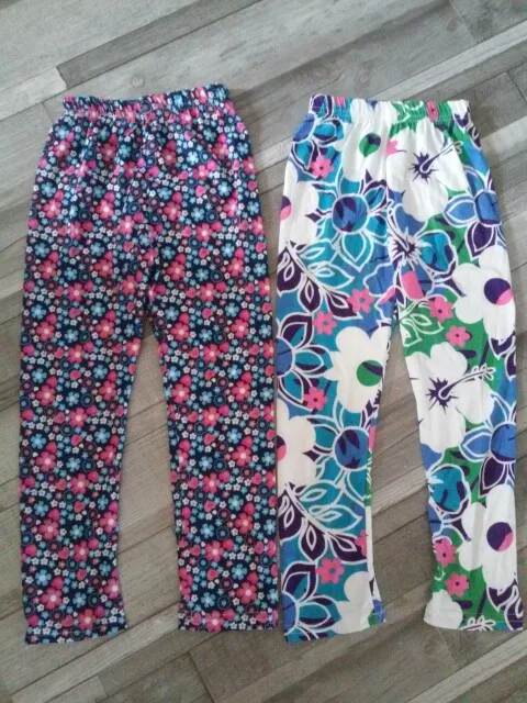Новинки детские леггинсы для девочек эластичные длинные штаны с цветочным принтом для детей 2-14 лет j2
