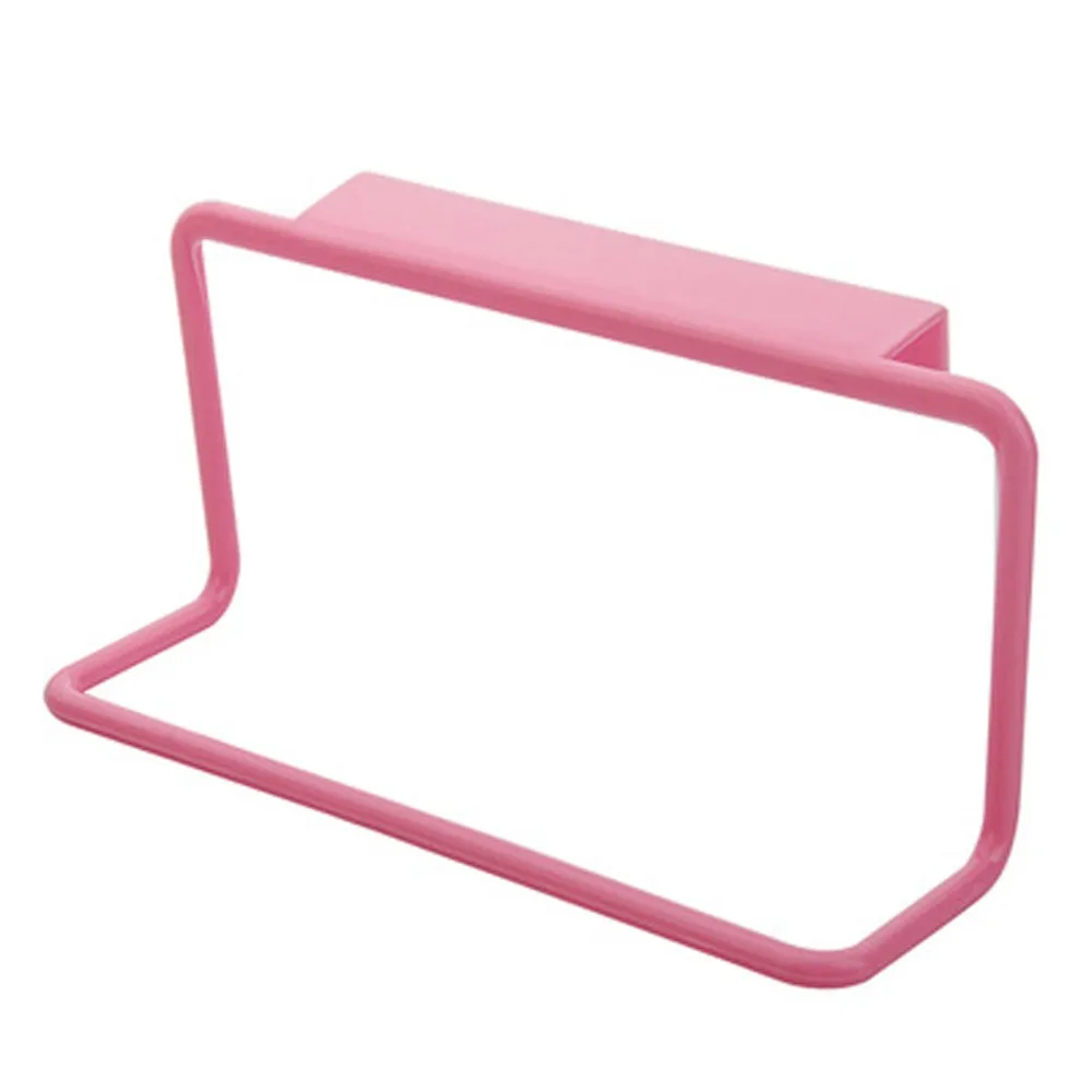 Дверная стойка для чайных полотенец, подвесной держатель, органайзер для ванной комнаты, шкаф, вешалка, кухонные аксессуары, тряпки для чистки 0,956 - Цвет: Pink