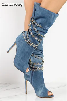 

Newest Fashion Western over ankle Booties Peep Toe High Heels Shoes Spring and autumn Short Boots thin heel