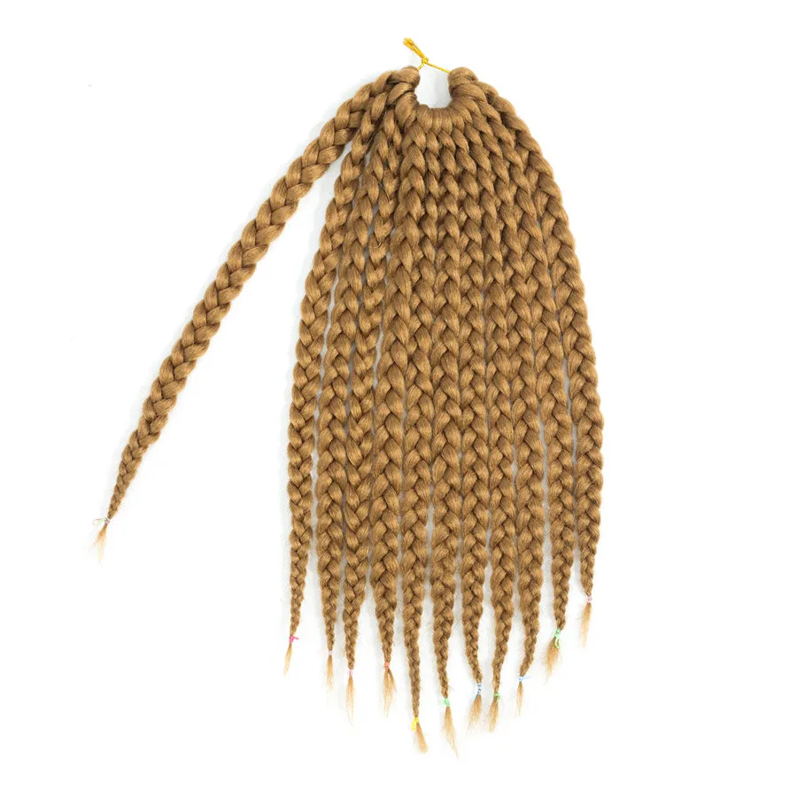 Bling 14 "крючком коробка косы канекалон синтетических волос 12 корни крючком плетения волос 85 г/упак. бордово-Коричневый Блондинка
