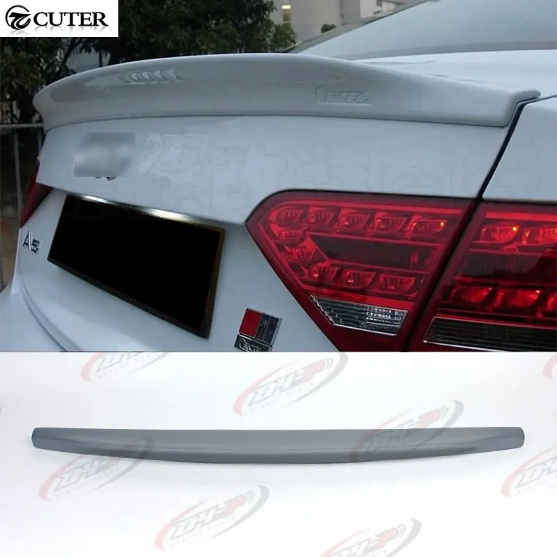 

A5 To S5 PU Unpainted Grey Primer Rear Trunk Spoiler Boot Lip For Audi A5 4 door 2009-2012