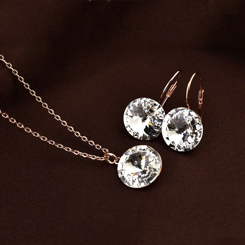 Женские классические серьги гвоздики Joyashiny Bella с кристаллами Swarovski модные