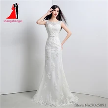 New Ivory Lace Mermaid Wedding Dresses 2017 Plus Size Bridal Gown With Beads Belt vestido de noiva