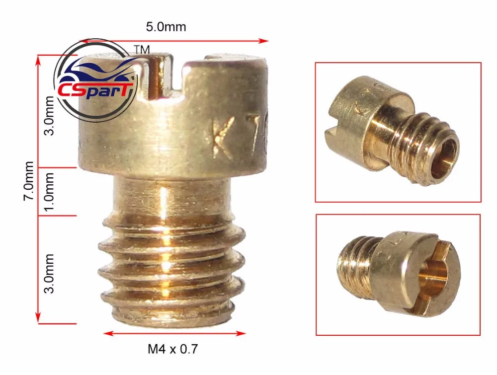 MAIN JET FOR CARBURETOR CVK KEIHIN 4MM MOPED 139QMB GY6 MOTORCYCLE MOTORBIKE ROLLER SCOOTER QUAD 50CC 125CC FUEL LINE INJECTIN GOLD SCREW INLINE BOLT 4 STROKE SCOOTER ROLLER 80 