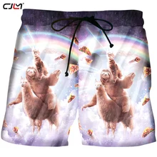 CJLM модные забавные мужские/wo мужские космические ленивые кошки езда Альпака 3D печать летние шорты Harajuku стиль уличная