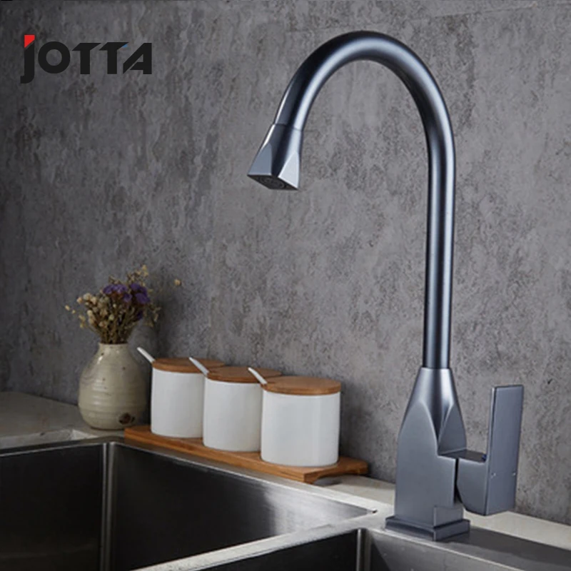 Simple space aluminum faucet household bathroom kitchen hot and cold water faucet Simple space aluminum faucet household bathroom kitchen hot and cold water faucet