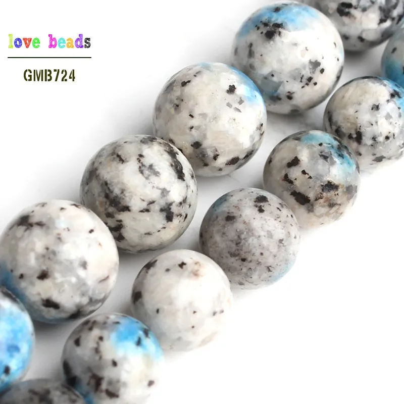 

8/10mm Nature White Spot Stone Beads Loose Spacer Beads for Jewelry Making DIY Bracelet 15inches Strand Stone Beads